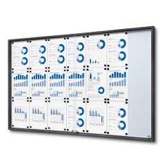 Vnitřní uzam. vitrína posuvné dveře Slim 21xA4 RAL 7016