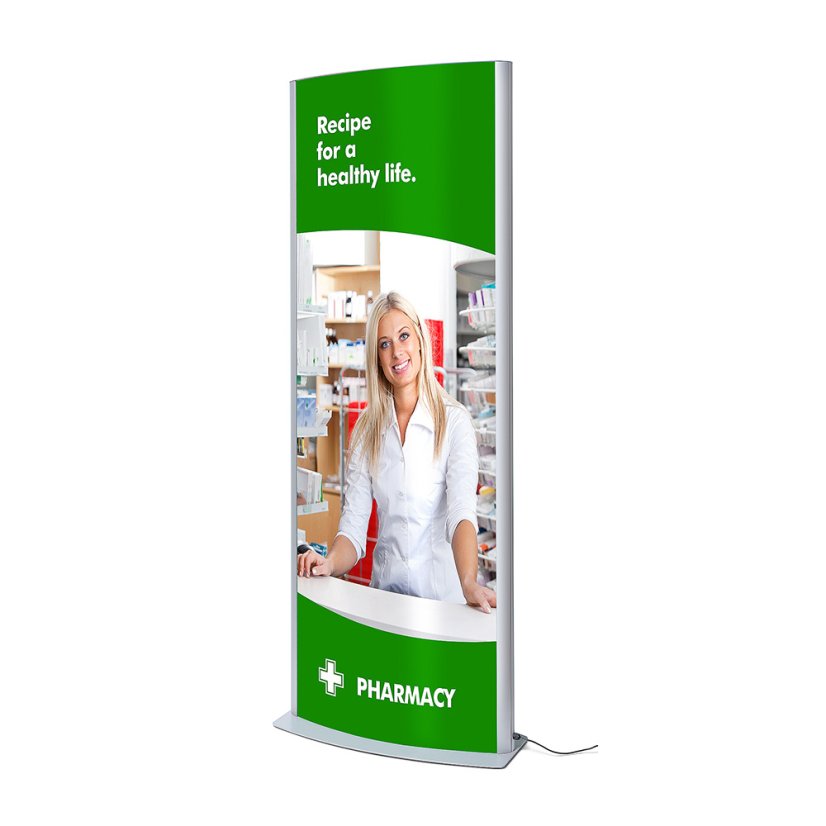 Arcuato® plakátový světelný sloup LED osvětlený 70 x 100 cm