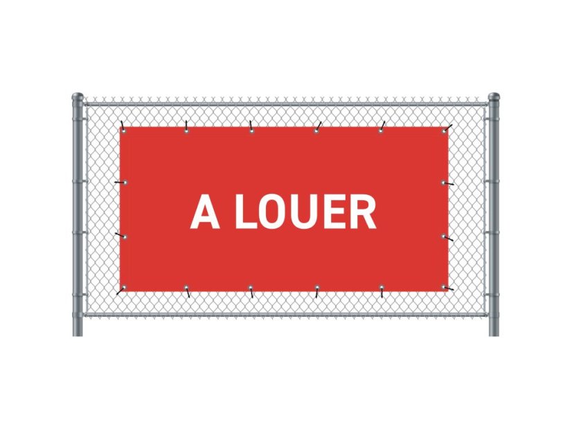 Banner na plot 200 x 100 cm Pronájem francouzsky červený