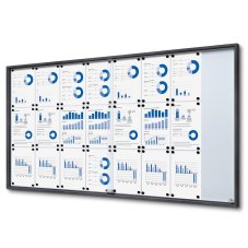 Vnitřní uzam. vitrína posuvné dveře Slim 24xA4 RAL 7016