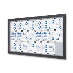 Venkovní uzamykatelná vitrína s plynovými písty 24x A4 RAL 7016