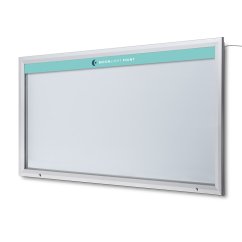 Venkovní uzamykatelná vitrína s osvětleným logem a plynovými písty 27x A4