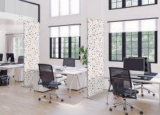 Textilní dělicí stěna Deco 85-200 oboustranná puntíky z. I2 ECO
