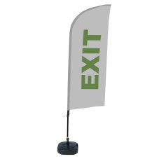 Plážová vlajka Alu Wind Kompletní sada Exit Šedá Angličtina