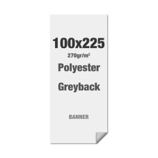 Polyester se šedým rubem 270 g/m2 100 x 225 cm - včetně hliníkového profilu - bez PVC