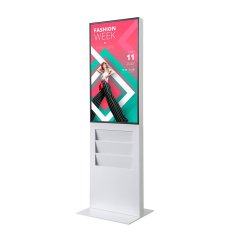 Smart Line digitální totem stojan 6 x A4 s 43" Samsung obrazovkou a dotykovým displejem bílý